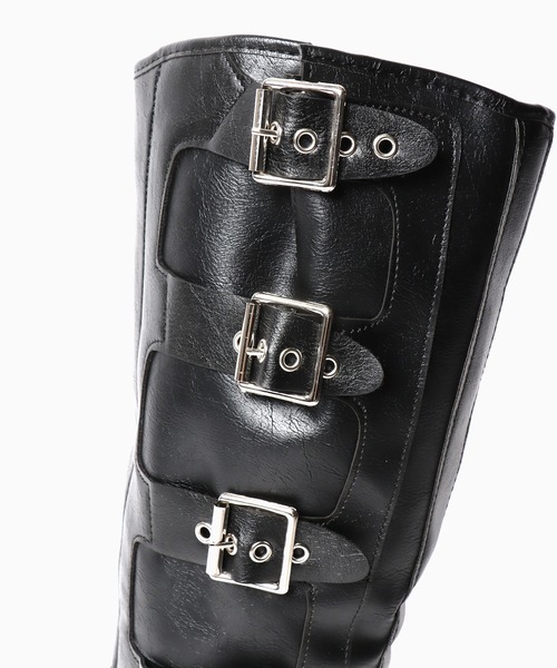 Chick（チック）の「▲Side Belt Long Boots / サイドベルトロングブーツ（ブーツ・レディース・ブラック/ブラウン・23/25/24）」の21枚目の写真