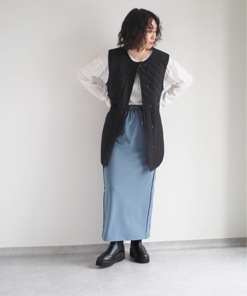 cepo（セポ）の「ジョーゼットラインスカート（スカート・レディース・ブルー/ワイン/ブラック・M）」の18枚目の写真