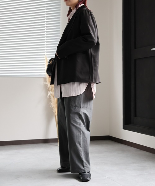 ap retro(アプレトロ)の「ドロストデザイン/コクーンタックパンツ(その他パンツ・レディース・ベージュ/スミクロ/カーキ・FREE)」の7枚目の写真