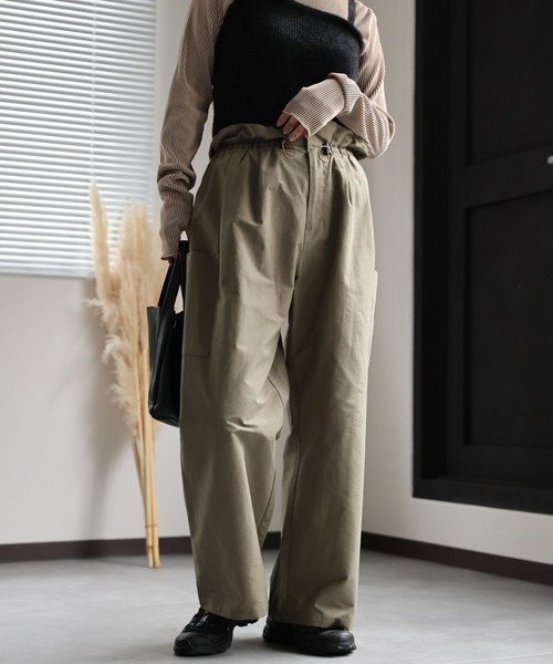 ap retro(アプレトロ)の「ドロストデザイン/コクーンタックパンツ(その他パンツ・レディース・ベージュ/スミクロ/カーキ・FREE)」の18枚目の写真