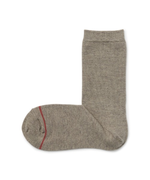 無印良品（ムジルシリョウヒン）の「足なり直角　履き口やわらか　あったか綿　靴下（ウール入り・口ゴムなし／婦人）（ソックス/靴下・レディース・ブラウン/ブラウン系1/オフホワイト/ネイビー系/ダークグレー/レッド/ブラック・23-25cm/21-23cm/25-27CM）」の6枚目の写真