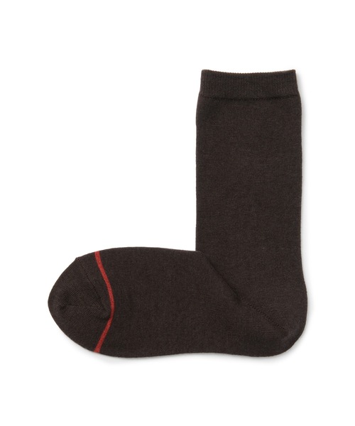 無印良品（ムジルシリョウヒン）の「足なり直角　履き口やわらか　あったか綿　靴下（ウール入り・口ゴムなし／婦人）（ソックス/靴下・レディース・ブラウン/ブラウン系1/オフホワイト/ネイビー系/ダークグレー/レッド/ブラック・23-25cm/21-23cm/25-27CM）」の5枚目の写真