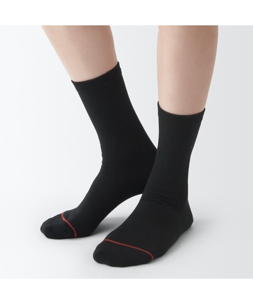無印良品（ムジルシリョウヒン）の「足なり直角　履き口やわらか　あったか綿　靴下（ウール入り・口ゴムなし／婦人）（ソックス/靴下・レディース・ブラウン/ブラウン系1/オフホワイト/ネイビー系/ダークグレー/レッド/ブラック・23-25cm/21-23cm/25-27CM）」の10枚目の写真