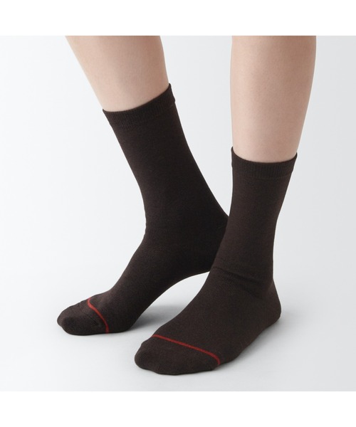 無印良品（ムジルシリョウヒン）の「足なり直角　履き口やわらか　あったか綿　靴下（ウール入り・口ゴムなし／婦人）（ソックス/靴下・レディース・ブラウン/ブラウン系1/オフホワイト/ネイビー系/ダークグレー/レッド/ブラック・23-25cm/21-23cm/25-27CM）」の14枚目の写真