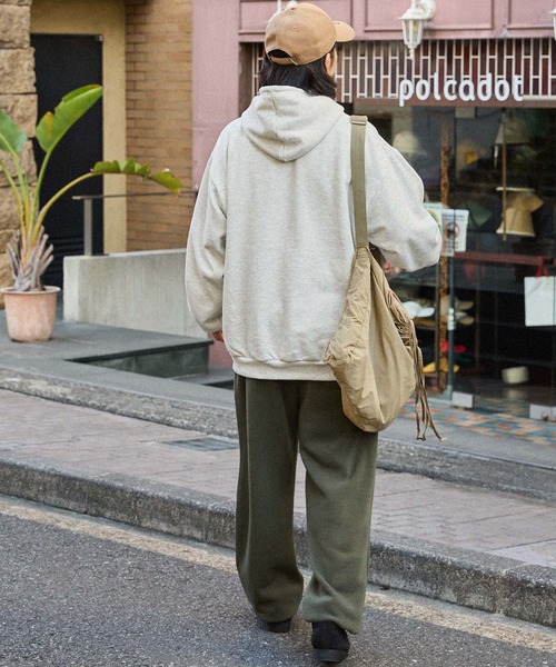 PERSTEP正規品★24AW★Rustic ピグメント裏起毛パーカー ヴィンテージライクピグメントロックプリント ビッグシルエット