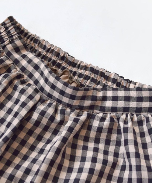 e-zakkamania stores（イーザッカマニアストアーズ）の「ギンガムチェック ティアードロングスカート（スカート・レディース・ピンクベージュ/ミント・M）」の10枚目の写真