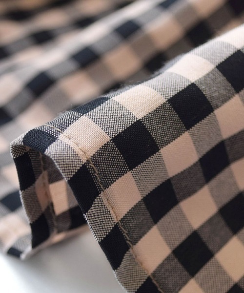 e-zakkamania stores（イーザッカマニアストアーズ）の「ギンガムチェック ティアードロングスカート（スカート・レディース・ピンクベージュ/ミント・M）」の11枚目の写真