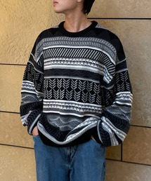 PICSAS | 【PICSAS】３Dジャガードボーダーニット(ニット/セーター)