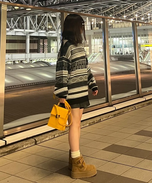 セール】【PICSAS】3Dジャガードボーダーニット（ニット