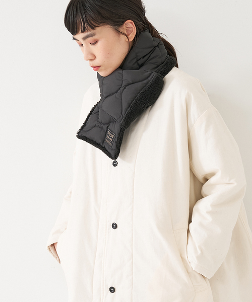TAION(タイオン)の「※品番変更※【TAION】リバーシブル ダウンボア マフラー(ストール/ショール・レディース・カーキ/ブラック/ブラック系その他・フリー)」の5枚目の写真