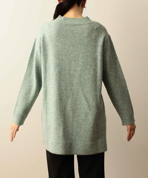MB mint breeze(エムビーミントブリーズ)の「【L~5L 大きいサイズ】モックネック ニット チュニック(チュニック・レディース・ネイビー/ライトグリーン・3L/LL/5L/4L/L)」の7枚目の写真
