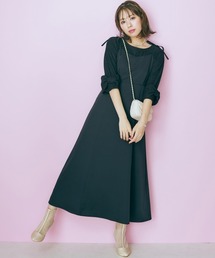 ＜大きいサイズ＞ 肩リボンキャミソールワンピース marun