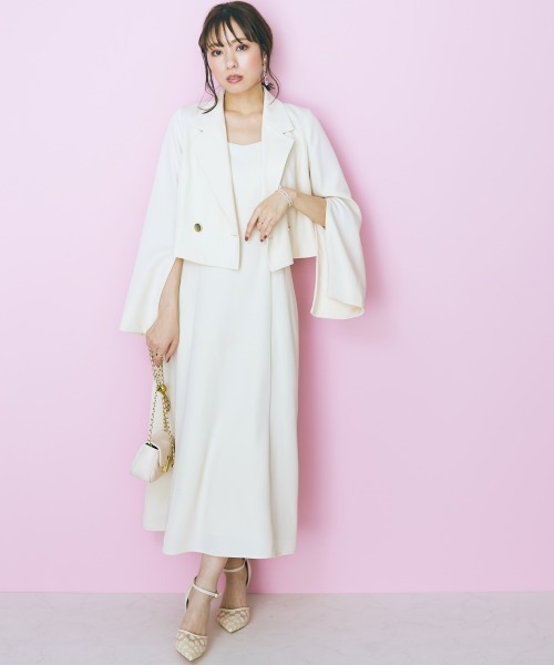 marun（マルン）の「＜大きいサイズ＞ 肩リボンキャミソールワンピース marun（ワンピース・レディース・ブラック/アイボリー・5L/LL/4L/L/3L）」の20枚目の写真