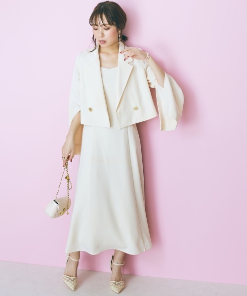 marun（マルン）の「＜大きいサイズ＞ 肩リボンキャミソールワンピース marun（ワンピース・レディース・ブラック/アイボリー・5L/LL/4L/L/3L）」の21枚目の写真