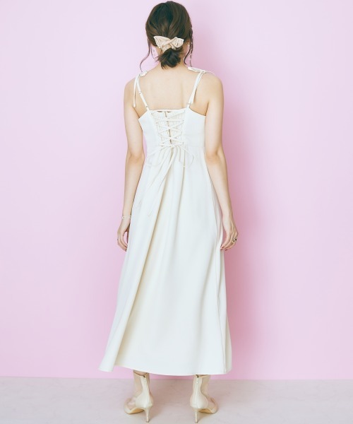 marun（マルン）の「＜大きいサイズ＞ 肩リボンキャミソールワンピース marun（ワンピース・レディース・ブラック/アイボリー・5L/LL/4L/L/3L）」の19枚目の写真