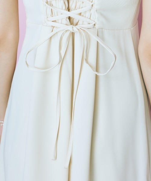 marun（マルン）の「＜大きいサイズ＞ 肩リボンキャミソールワンピース marun（ワンピース・レディース・ブラック/アイボリー・5L/LL/4L/L/3L）」の13枚目の写真