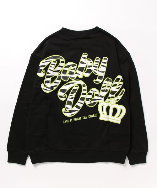 BABYDOLL（ベビードール）の「親子お揃い ゼブラ柄 リブ トレーナー 8965A（スウェット・メンズ・ブラック/ピンク系その他7/グリーン/パープル・L/XL/M/S）」の5枚目の写真