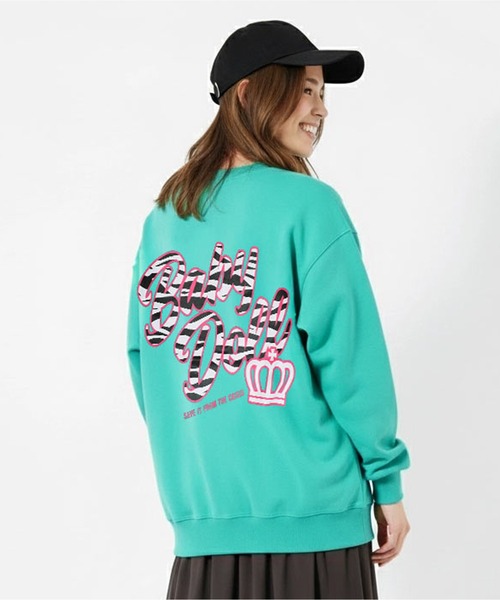 BABYDOLL（ベビードール）の「親子お揃い ゼブラ柄 リブ トレーナー 8965A（スウェット・メンズ・ブラック/ピンク系その他7/グリーン/パープル・L/XL/M/S）」の3枚目の写真