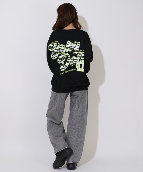 BABYDOLL（ベビードール）の「親子お揃い ゼブラ柄 リブ トレーナー 8965A（スウェット・メンズ・ブラック/ピンク系その他7/グリーン/パープル・L/XL/M/S）」の13枚目の写真