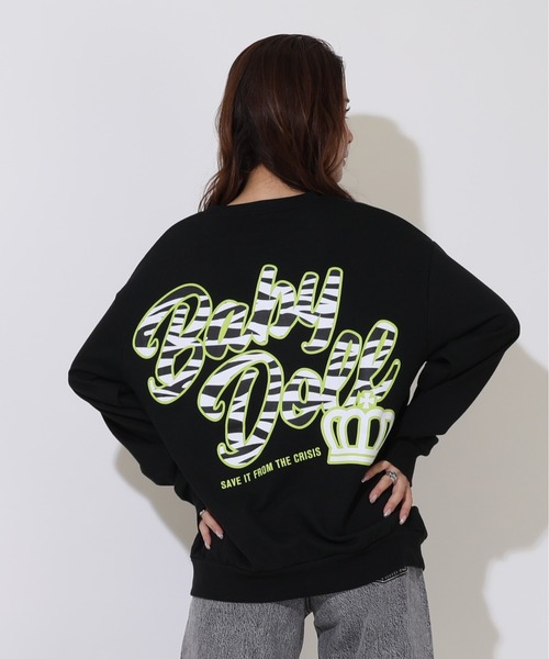 BABYDOLL（ベビードール）の「親子お揃い ゼブラ柄 リブ トレーナー 8965A（スウェット・メンズ・ブラック/ピンク系その他7/グリーン/パープル・L/XL/M/S）」の7枚目の写真