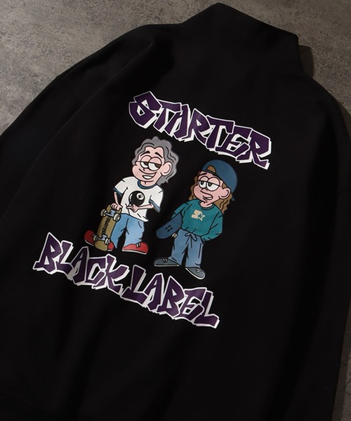 STARTER BLACK LABEL（スターターブラックレーベル）の「【STARTER /スターター】グラフィック ラバー×発砲プリント 裏起毛 オーバーサイズ スタンドハーフジップ プルオーバー（スウェット・メンズ・ホワイト系/ブラック/ブラウン・L/M/XL）」の5枚目の写真