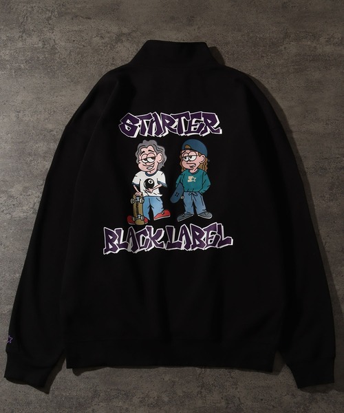 STARTER BLACK LABEL（スターターブラックレーベル）の「【STARTER /スターター】グラフィック ラバー×発砲プリント 裏起毛 オーバーサイズ スタンドハーフジップ プルオーバー（スウェット・メンズ・ホワイト系/ブラック/ブラウン・L/M/XL）」の17枚目の写真