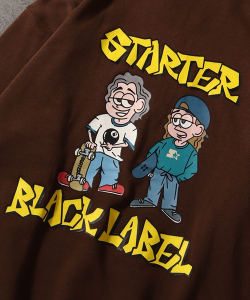 STARTER BLACK LABEL（スターターブラックレーベル）の「【STARTER /スターター】グラフィック ラバー×発砲プリント 裏起毛 オーバーサイズ スタンドハーフジップ プルオーバー（スウェット・メンズ・ホワイト系/ブラック/ブラウン・L/M/XL）」の9枚目の写真