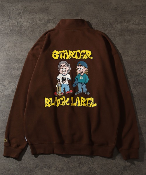 STARTER BLACK LABEL（スターターブラックレーベル）の「【STARTER /スターター】グラフィック ラバー×発砲プリント 裏起毛 オーバーサイズ スタンドハーフジップ プルオーバー（スウェット・メンズ・ホワイト系/ブラック/ブラウン・L/M/XL）」の18枚目の写真