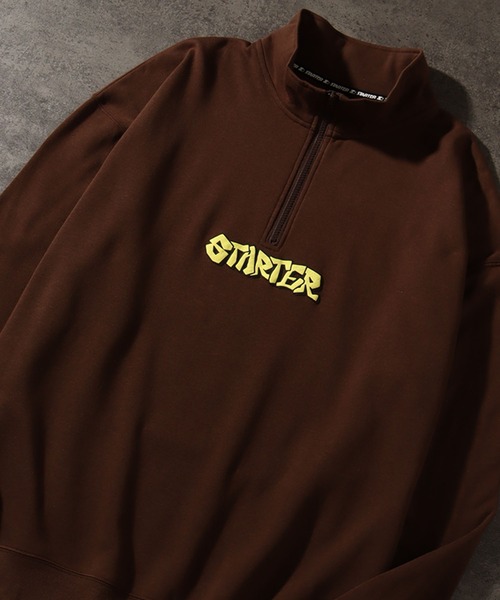 STARTER BLACK LABEL（スターターブラックレーベル）の「【STARTER /スターター】グラフィック ラバー×発砲プリント 裏起毛 オーバーサイズ スタンドハーフジップ プルオーバー（スウェット・メンズ・ホワイト系/ブラック/ブラウン・L/M/XL）」の7枚目の写真
