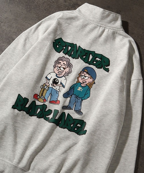 STARTER BLACK LABEL（スターターブラックレーベル）の「【STARTER /スターター】グラフィック ラバー×発砲プリント 裏起毛 オーバーサイズ スタンドハーフジップ プルオーバー（スウェット・メンズ・ホワイト系/ブラック/ブラウン・L/M/XL）」の20枚目の写真