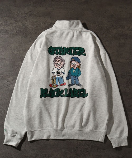 STARTER BLACK LABEL（スターターブラックレーベル）の「【STARTER /スターター】グラフィック ラバー×発砲プリント 裏起毛 オーバーサイズ スタンドハーフジップ プルオーバー（スウェット・メンズ・ホワイト系/ブラック/ブラウン・L/M/XL）」の16枚目の写真