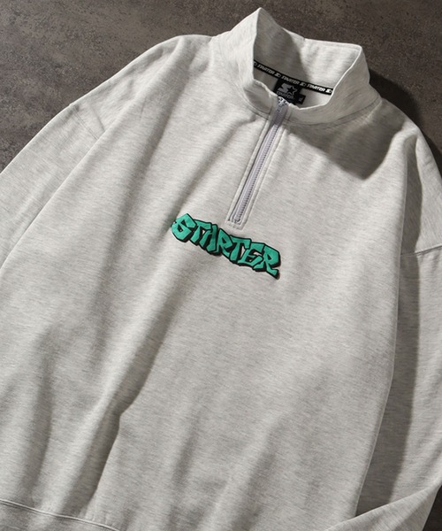 STARTER BLACK LABEL（スターターブラックレーベル）の「【STARTER /スターター】グラフィック ラバー×発砲プリント 裏起毛 オーバーサイズ スタンドハーフジップ プルオーバー（スウェット・メンズ・ホワイト系/ブラック/ブラウン・L/M/XL）」の19枚目の写真
