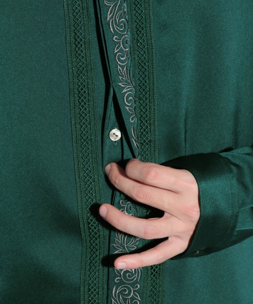 HARE(ハレ)の「フロントテープラインシシュウシャツ(HARE)(シャツ/ブラウス・メンズ・ブラック/グレー/グリーン・FREE)」の12枚目の写真