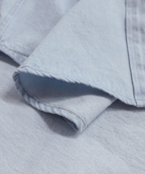 reca（レカ）の「デニムオーバーシャツジャケット（デニムジャケット・レディース・ブラック/サックスブルー系・FREE）」の6枚目の写真