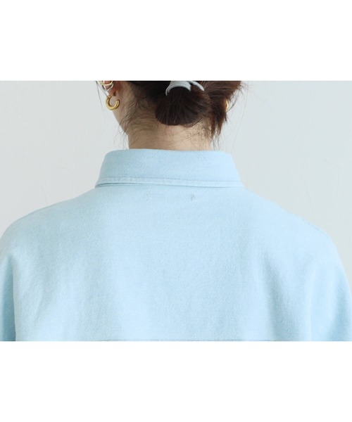 reca（レカ）の「デニムオーバーシャツジャケット（デニムジャケット・レディース・ブラック/サックスブルー系・FREE）」の8枚目の写真