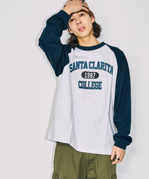 WEGO(ウィゴー)の「WEGO/ラグラングラフィックBIGロンT(Tシャツ/カットソー・メンズ・ブラック系その他/ホワイト系その他/グレー系その他・MEDIUM/LARGE)」の3枚目の写真