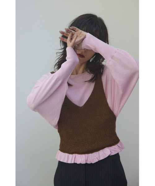 BLACK BY MOUSSY（ブラックバイマウジー）の「layered knit tops