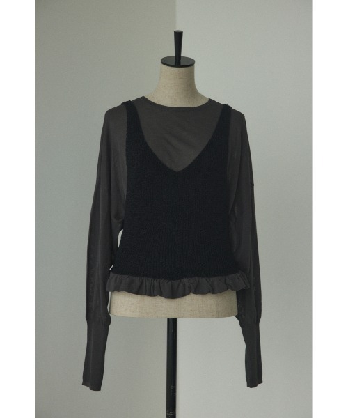 BLACK BY MOUSSY（ブラックバイマウジー）の「layered knit tops 