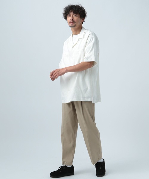 BAYFLOW(ベイフロー)の「ノルマンディーリネンオープンカラーシャツ(シャツ/ブラウス・メンズ・ネイビー/オフホワイト/チャコール・SMALL/MEDIUM/LARGE)」の6枚目の写真
