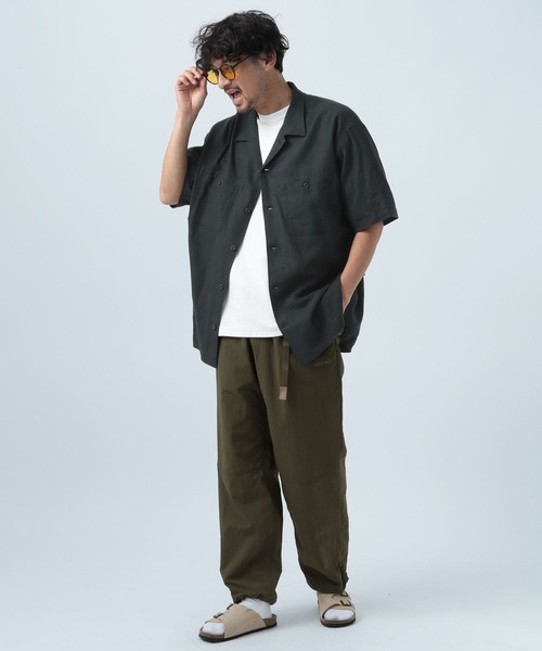 BAYFLOW(ベイフロー)の「ノルマンディーリネンオープンカラーシャツ(シャツ/ブラウス・メンズ・ネイビー/オフホワイト/チャコール・SMALL/MEDIUM/LARGE)」の7枚目の写真