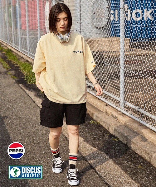 DISCUS ATHLETIC(ディスカス アスレチック)の「【DISCUS ATHLETIC×PEPSI】コラボ ワンポイントロゴ ショートスリーブ半袖カットソー(Tシャツ/カットソー・メンズ・ブラック/アイボリー・M/L)」の16枚目の写真