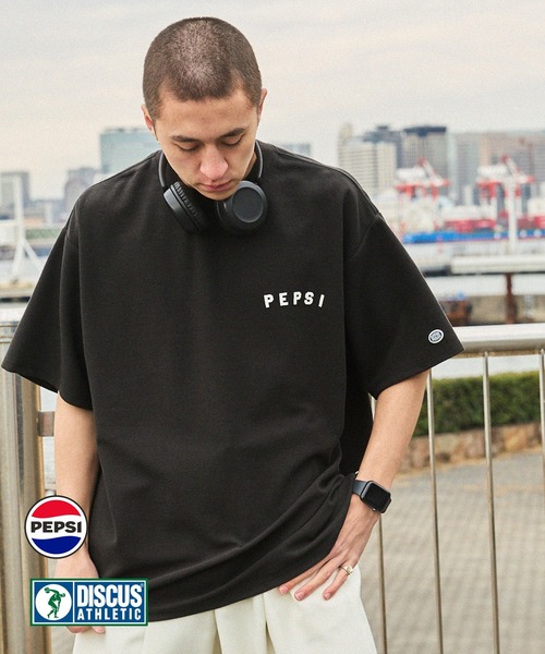 DISCUS ATHLETIC(ディスカス アスレチック)の「【DISCUS ATHLETIC×PEPSI】コラボ ワンポイントロゴ ショートスリーブ半袖カットソー(Tシャツ/カットソー・メンズ・ブラック/アイボリー・M/L)」の4枚目の写真