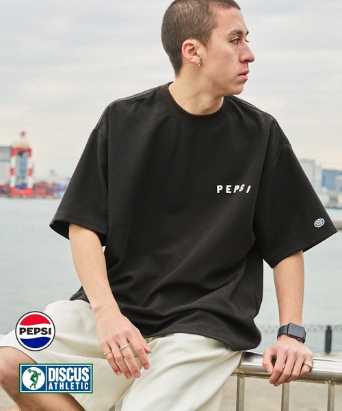 DISCUS ATHLETIC(ディスカス アスレチック)の「【DISCUS ATHLETIC×PEPSI】コラボ ワンポイントロゴ ショートスリーブ半袖カットソー(Tシャツ/カットソー・メンズ・ブラック/アイボリー・M/L)」の5枚目の写真