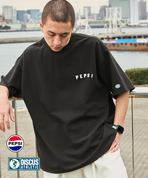 DISCUS ATHLETIC(ディスカス アスレチック)の「【DISCUS ATHLETIC×PEPSI】コラボ ワンポイントロゴ ショートスリーブ半袖カットソー(Tシャツ/カットソー・メンズ・ブラック/アイボリー・M/L)」の6枚目の写真
