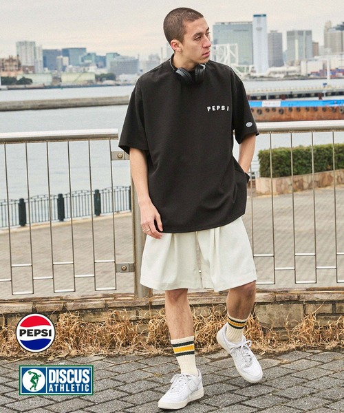 DISCUS ATHLETIC(ディスカス アスレチック)の「【DISCUS ATHLETIC×PEPSI】コラボ ワンポイントロゴ ショートスリーブ半袖カットソー(Tシャツ/カットソー・メンズ・ブラック/アイボリー・M/L)」の9枚目の写真