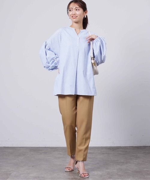 Chez toi(シェトワ)の「スリットネック袖ボリュームブラウス(シャツ/ブラウス・レディース・オフホワイト/ピンク/ホワイト/ネイビー・FREE)」の13枚目の写真