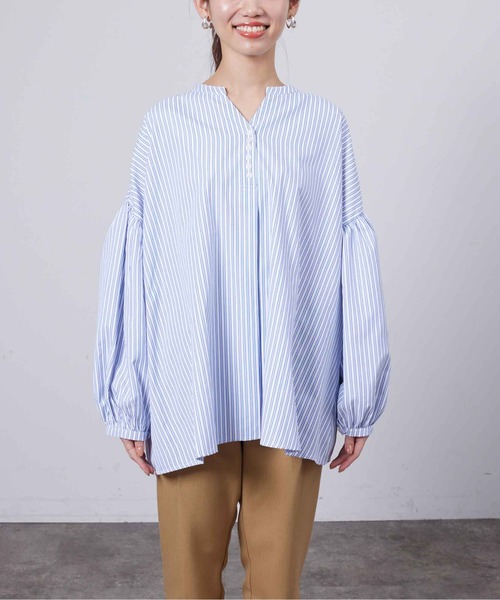 Chez toi(シェトワ)の「スリットネック袖ボリュームブラウス(シャツ/ブラウス・レディース・オフホワイト/ピンク/ホワイト/ネイビー・FREE)」の20枚目の写真