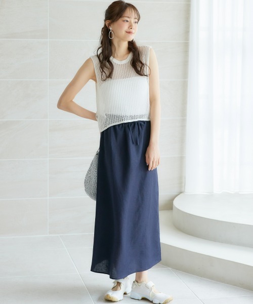 miclat（ミクラ）の「大きいサイズ　リラックススカート　miclat（スカート・レディース・ネイビー/レッド・L/LL/3L/4L/5L）」の4枚目の写真