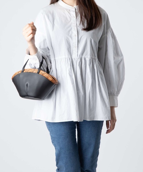 The Bagmati（ザバグマティ）の「BAGMATI LEATHER COMBINATION BASKET バグマティ レザー使い かごバッグ（ハンドバッグ・レディース・ブラック・FREE）」の11枚目の写真