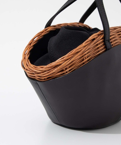 The Bagmati（ザバグマティ）の「BAGMATI LEATHER COMBINATION BASKET バグマティ レザー使い かごバッグ（ハンドバッグ・レディース・ブラック・FREE）」の7枚目の写真